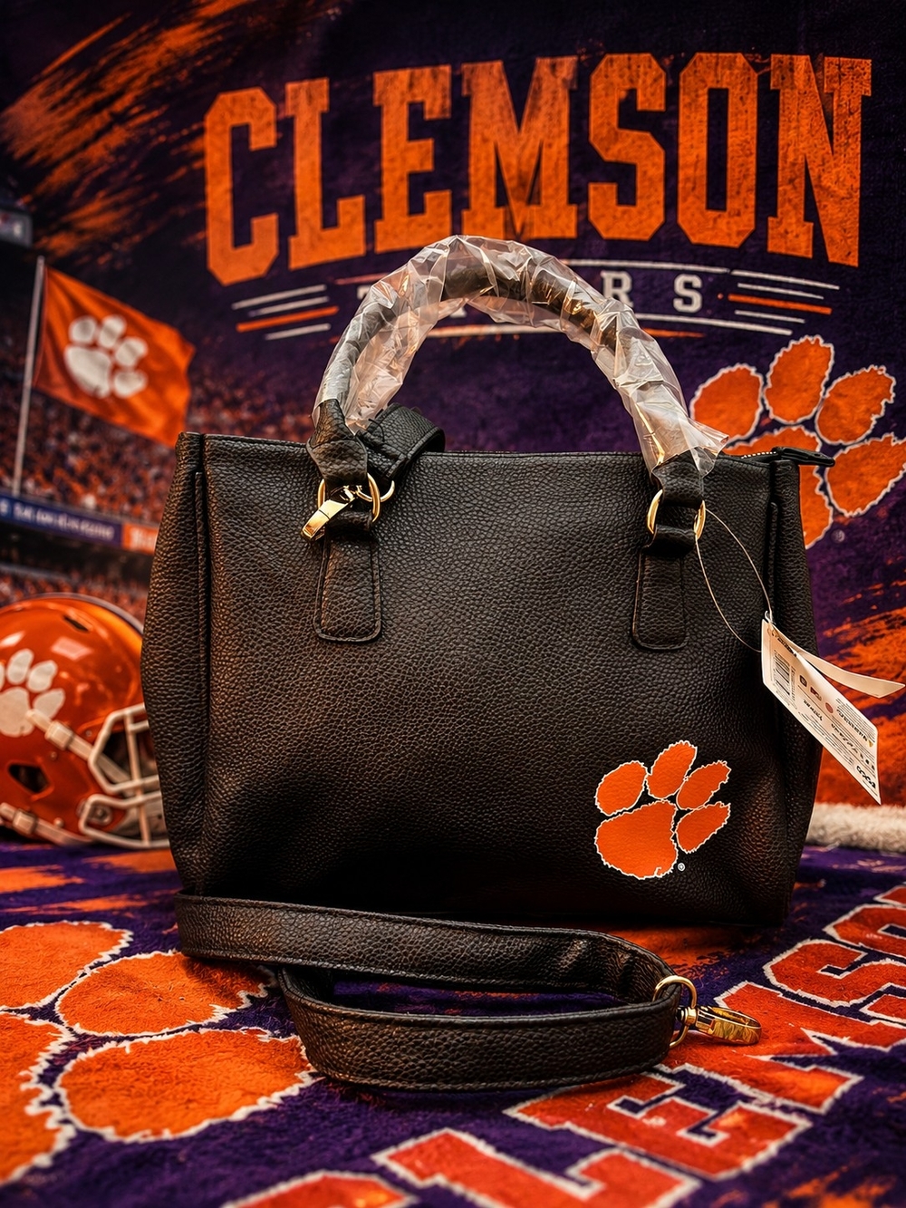Clemson Tigers Manhattan Purse Faux Leather NWT